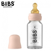 BIBS stiklinis maitinimo buteliukas Anti-Colic 110ml 0 mėn.+ (Blush)